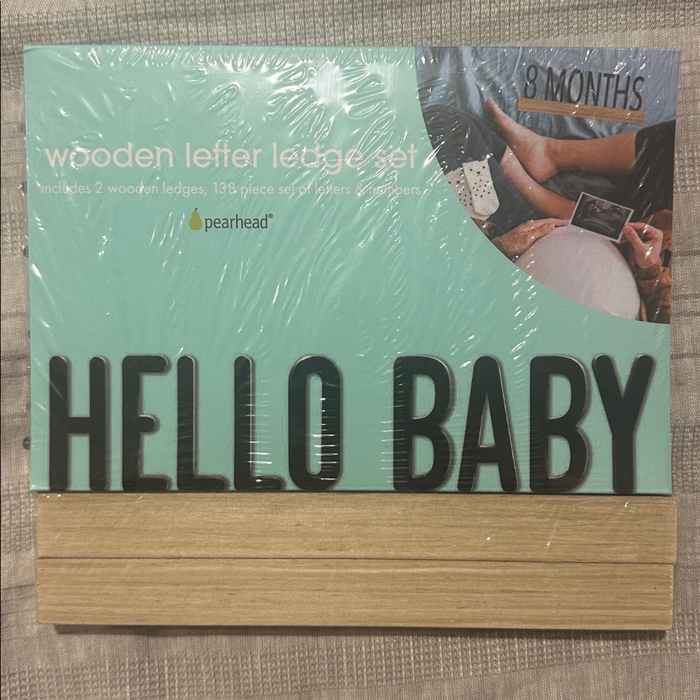 Pearhead Natural Wooden Letter Ledge Set